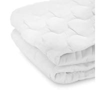 HAPPERS Surmatelas en Fibre Hypoallergénique Blanc avec Toucher Plume 150 x 190 x 2 cm