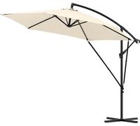 Happiq Parasol suspendu rectangulaire - 310 × 310 cm - Réglable & inclinable à 45° - Résistant aux UV & imperméable - Beige - Avec housse de protection
