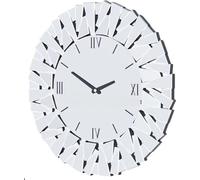 Happiq Ronde Grandios 80 cm - Grande Grandios de luxe - Design miroir 3D - Bord en verre à facettes - Blanc - Moderne et élégant