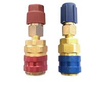 HAPPOW Adaptateur R134A, adaptateur de climatisation, adaptateur d'extension latérale haute et basse, tous les matériaux en cuivre, kit de recharge de climatisation de voiture pour voiture