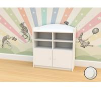 Happy Babies Bibliothèque - Armoire blanche Étagère avec portes, Bibliothèques pour la chambre d'enfant Salon et chambre d'adolescent, Étagères debout pour livres, Étagère sur pied & Étagère pour clas