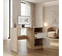 Happy Babies Bureau blanc 100 x 50 cm | Bureau d'ordinateur compact pour bureau à domicile et chambre d'adolescent | Table de bureau moderne pour les petits espaces (chêne Sonoma - blanc)