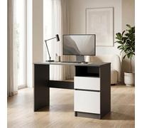 Happy Babies Bureau blanc 100 x 50 cm | Bureau d'ordinateur compact pour bureau à domicile et chambre d'adolescent | Table de bureau moderne pour les petits espaces (anthracite - blanc)
