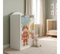 Happy Babies Commode pour enfant blanche avec 3 tiroirs, commode à tiroirs avec beau imprimé, commode à linge pour chambre d'enfant, chambre de bébé, unisexe, n° 386