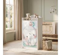 Happy Babies Commode pour enfant blanche avec 3 tiroirs, commode à tiroirs avec beau imprimé, commode à linge pour chambre d'enfant, chambre de bébé, unisexe, n° 399