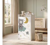 Happy Babies Commode pour enfant blanche avec 3 tiroirs, commode à tiroirs avec beau imprimé, commode à linge pour chambre d'enfant, chambre de bébé, unisexe, n° 408