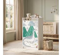 Happy Babies Commode pour enfant blanche avec 3 tiroirs, commode à tiroirs avec beau imprimé, commode à linge pour chambre d'enfant, chambre de bébé, unisexe, n° 401