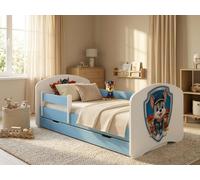 Happy Babies HAPPY- Lit d'enfant 160 x 80 avec protection antichute & coffre de lit Lit avec matelas 80x160 bleu Lit pour chambre d'enfant