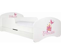 Happy Babies Lit d'enfant - Avec matelas & tiroir et protection contre les chutes, 80x160, Filles Lits d'enfant & Lit d'adolescent Garçons Kids Bed, Lit d'adolescent pour le sol profond Lit gigogne po