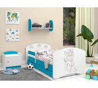Happy Babies Lit Enfant - Avec Matelas & Tiroir et Protection Antichute, 70x140, Filles Lit Enfants & Garçons Kids Bed