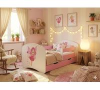 Happy Babies Lit Enfant - Avec Matelas & Tiroir et Protection Antichute, 70x140, Filles Lit Enfants & Garçons Kids Bed