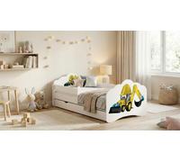 Happy Babies Lit Enfant - Avec Matelas & Tiroir et Protection Antichute, 80x160, Fille Lit Enfant & Jeune Garçon Kids Bed