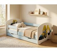 Happy Babies Lit Enfant - Avec Matelas & Tiroir et Protection Antichute, 80x160, Fille Lit Enfant & Jeune Garçon Kids Bed