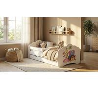 Happy Babies Lit Enfant - Avec Matelas & Tiroir et Protection Antichute, 80x160, Fille Lit Enfant & Jeune Garçon Kids Bed