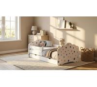 Happy Babies Lit Enfant - Avec Matelas & Tiroir et Protection Antichute, 80x160, Fille Lit Enfant & Jeune Garçon Kids Bed