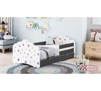 Happy Babies MOBI - Lit d'enfant 80x160 avec matelas Lit de chambre d'enfant avec protection contre les chutes & coffre de lit Lit d'enfant pour filles
