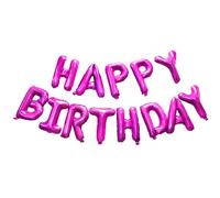 Happy Birthday Ballon Fuchsia - GREATRIL Filles Joyeux Guirlande Anniversaire Decoration pour Licorne Princesse Papillons Flamant Cheval Troll Baleine Fête