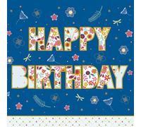 Happy Birthday - Carte Postale 3 Volets Avec Enveloppe