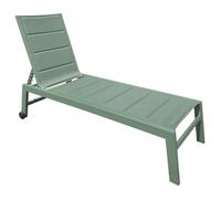 Happy Garden Bain de Soleil Barbados en textilène et Aluminium Vert Sauge. Transat d'extérieur Multi Position.