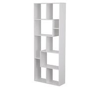 Happy Garden Bibliothèque 8 étagères, Blanche Jane. Meuble de Rangement, étagère Zig zag au Design Moderne pour Salon Chambre ou Bureau. Étagères de rangements pour Livres et décorations.