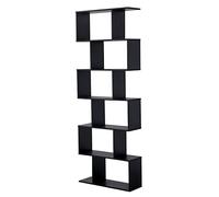 Happy Garden Bibliothèque au Style Moderne 6 étagères Noire Virginia. Meuble de Rangement pour Salon Chambre ou Bureau. Etagères de rangements pour Livre.