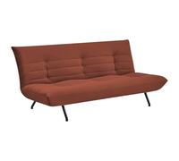 Happy Garden Canapé 3 Places Convertible en Velours Terracotta Anatole - Lit d'appoint 2 Personnes, Style Vintage