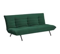 Happy Garden Canapé 3 Places Convertible en Velours Vert Anatole - Lit d'appoint 2 Personnes, Style Vintage
