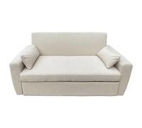 Happy Garden Canapé Convertible Matt en Velours Beige 2 Places. Canapé avec Dossier inclinable et Coussins