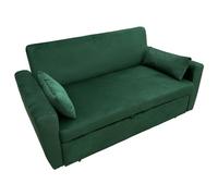 Happy Garden Canapé Convertible Matt en Velours Vert 2 Places. Canapé avec Dossier inclinable et Coussins