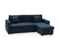 Canapé d'angle convertible clark 3 places bleu