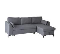 Canapé d'angle convertible logan 3 places gris