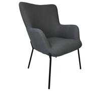 Fauteuil en tissu boucle gris eira