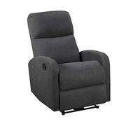 Happy Garden Fauteuil inclinable Max Gris Anthracite. Fauteuil de Salon Relax en Tissu Gris Anthracite avec Inclinaison Manuelle et Repose-Pieds.