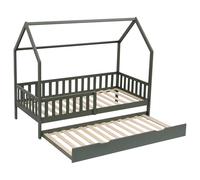 Happy Garden Lit cabane gigogne pour enfant Marceau 190x90 cm pin massif, sommier à lattes, vert
