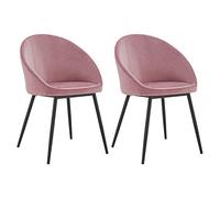 Happy Garden Lot de 2 chaises Vintage Diane en Velours Rose, Pieds en métal
