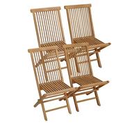 Happy Garden Lot de 4 chaises de Jardin Pliantes en Teck Lombok