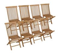 Happy Garden Lot de 8 chaises de Jardin Pliantes en Teck Lombok