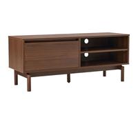 Happy Garden Meuble TV en Bois foncé120 cm Sarah, Meuble télévision 1 Porte avec étagères, Style scandinave sur Pieds