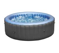 Happy Garden MSPA - Spa Gonflable Rond Bergen 6 à 8 Places Gris avec Couverture Isolante et Filtration à Cartouche. Spa Gonflable intérieur et extérieur chauffé.