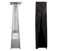 Happy Garden Parasol Chauffant au gaz Stockholm 13kW en INOX + Housse de Protection