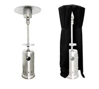 Happy Garden Parasol Chauffant Oslo - Chauffage d'extérieur au gaz INOX + Housse de Protection et Table d'appoint