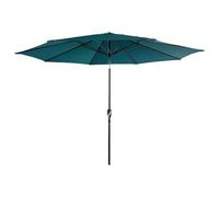 Happy Garden Parasol droit HAPUNA rond 3,30 m de diamètre bleu avec manivelle. Parasol droit inclinable.