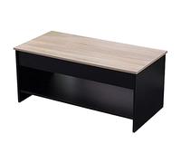 Table basse avec plateau relevable noire et bois hedda