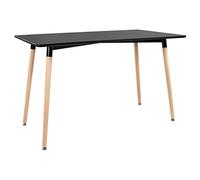 Happy Garden Table rectangulaire PIA 120x70cm Noire. Table de Salle à Manger rectangulaire de Style scandinave pour 4 Personnes.