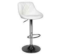 Happy Garden Tabouret de bar Jasper – Assise réglable, Rotation 360°, Repose-pieds – Blanc