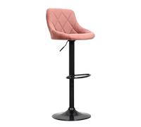 Tabouret de bar en velours rose ROBIN