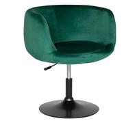 Happy Garden Tabouret de Bar Nolan en Velours Vert. Tabouret de Bar au Style Moderne, Rotation a 360° et réglable en Hauteur. Tabouret de Cuisine avec Dossier, accoudoirs et Pied en métal