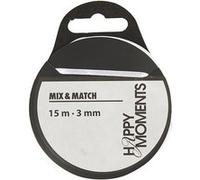 Happy Moments Ruban de satin 3 mm x 15 m blanc Blanc G