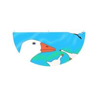 Happy White Goose Guirlande de fanions demi-cercle à suspendre pour l'extérieur | 1 bannière imperméable et durable à 3 œillets pour porche, clôture et balcon. Événements patriotiques de la fête nationale