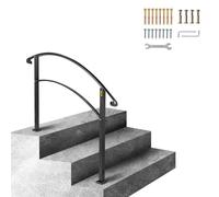Happybuy Rampe d’escalier Main courante de Transition pour 3 marches noir